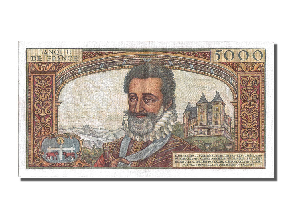 Francia, 5000 Francs, 5 000 F 1957-1958 ''Henri IV'', 1958, KM:135a, 1958-03-...