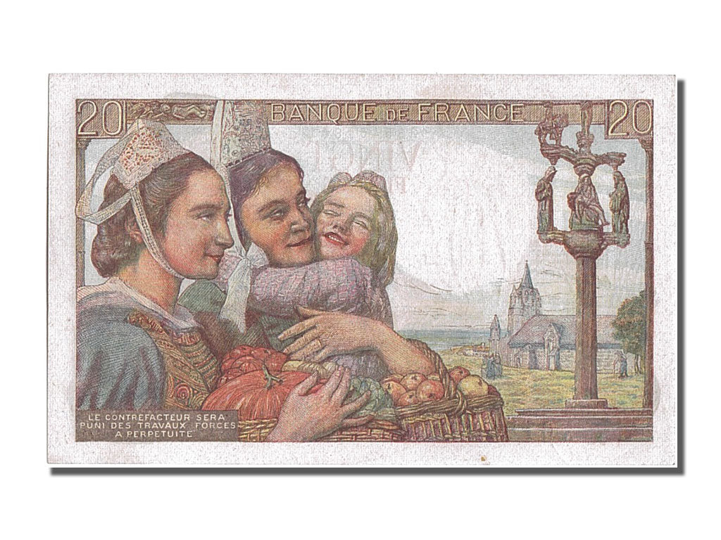 Banknote, France, 20 Francs, 20 F 1942-1950 ''Pêcheur'', 1944, 1944-02-10