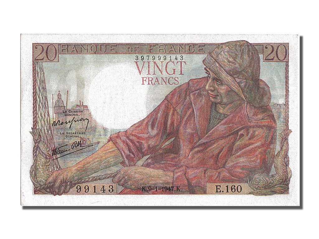 Biljet, Frankrijk, 20 Francs, 20 F 1942-1950 ''Pêcheur'', 1947, 1947-01-09