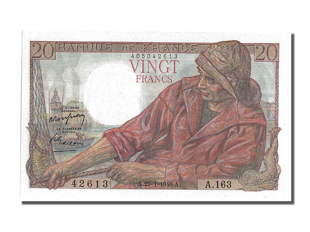 Biljet, Frankrijk, 20 Francs, 20 F 1942-1950 ''Pêcheur'', 1948, 1948-01-29