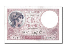 France, 5 Francs, 5 F 1917-1940 ''Violet'', 1939, KM #83, 1939-08-03,...