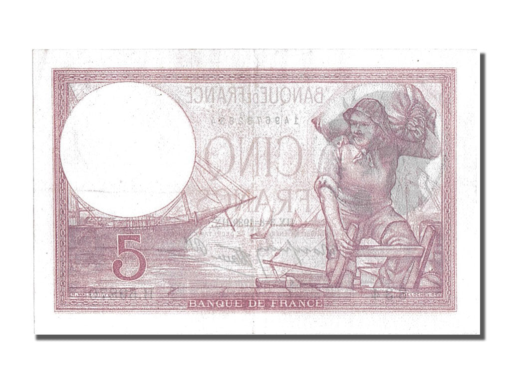 France, 5 Francs, 5 F 1917-1940 ''Violet'', 1939, KM #83, 1939-08-03,...