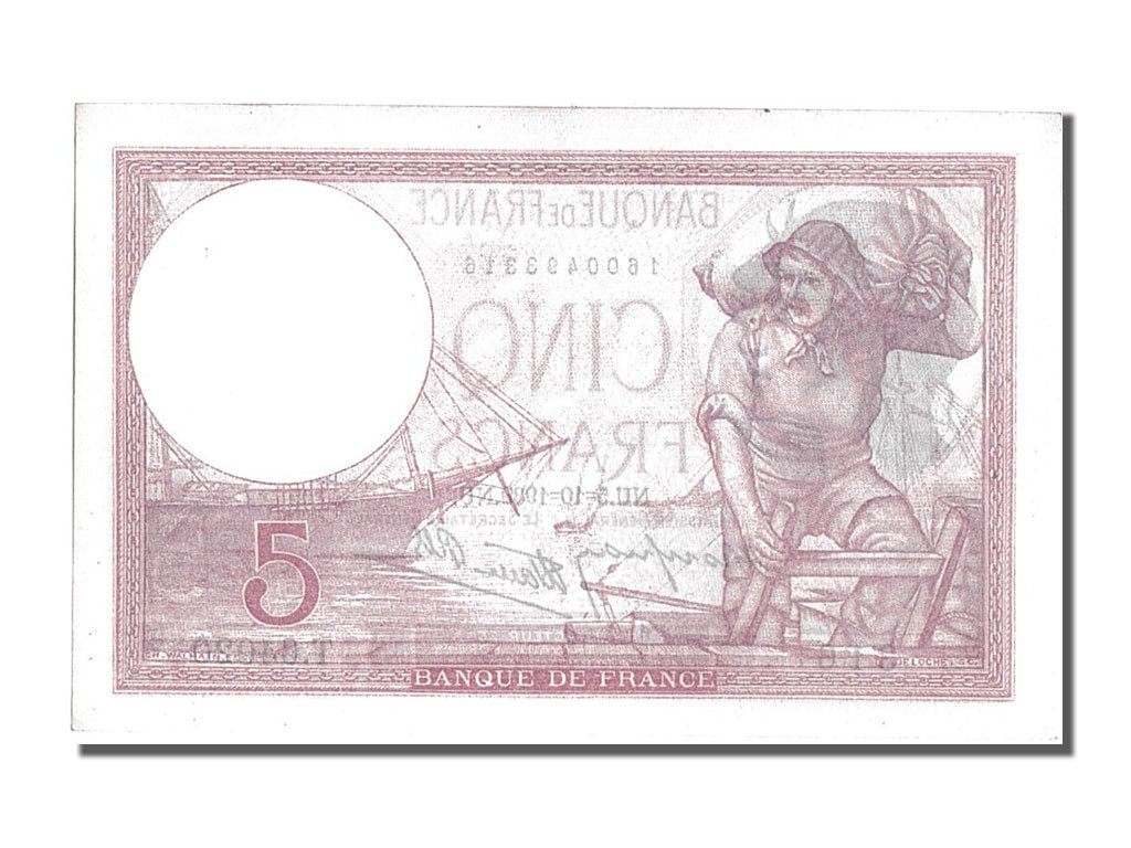 Banknote, France, 5 Francs, 5 F 1917-1940 ''Violet'', 1939, 1939-10-05, UNC(63)