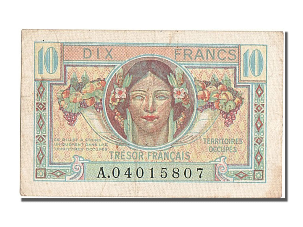 France, 50 Francs, 1947 French Treasury, 1947, KM #M8, AU(50-53), A 04015807,...