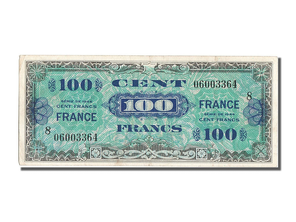 Francia, 100 Francs, 1945 Verso France, 1944, KM:123c, BB, Fayette:VF25.08