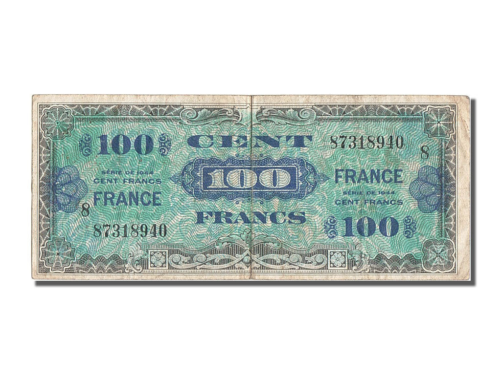 Francia, 100 Francs, 1945 Verso France, 1944, KM:123c, BB, Fayette:VF25.08