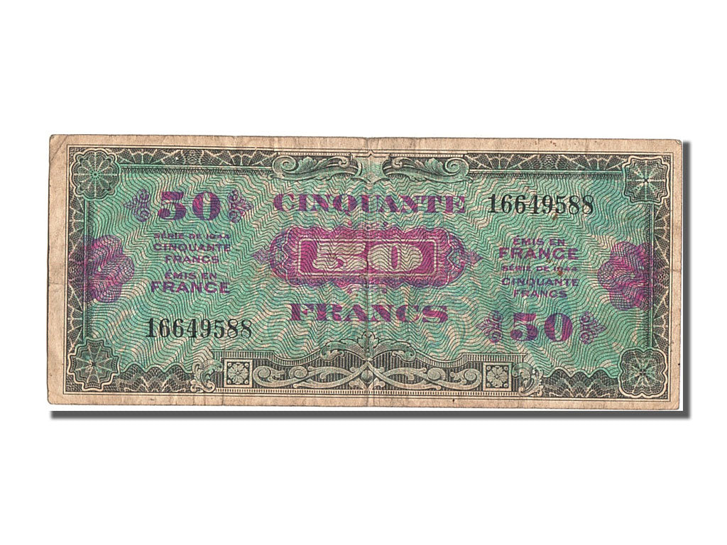 France, 50 Francs, 1944 Flag/France, 1944, KM #117a, VF(30-35), 16649588,...