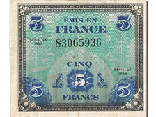 Billete, Francia, 5 Francs, 1944 Flag/France, 1944, SC, Fayette:VF17.01, KM:115a