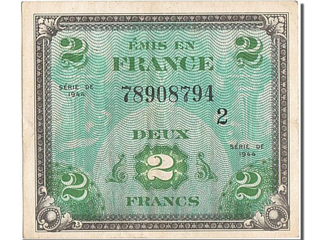 Banknote, France, 2 Francs, 1944 Flag/France, 1944, UNC(63), Fayette:16.02