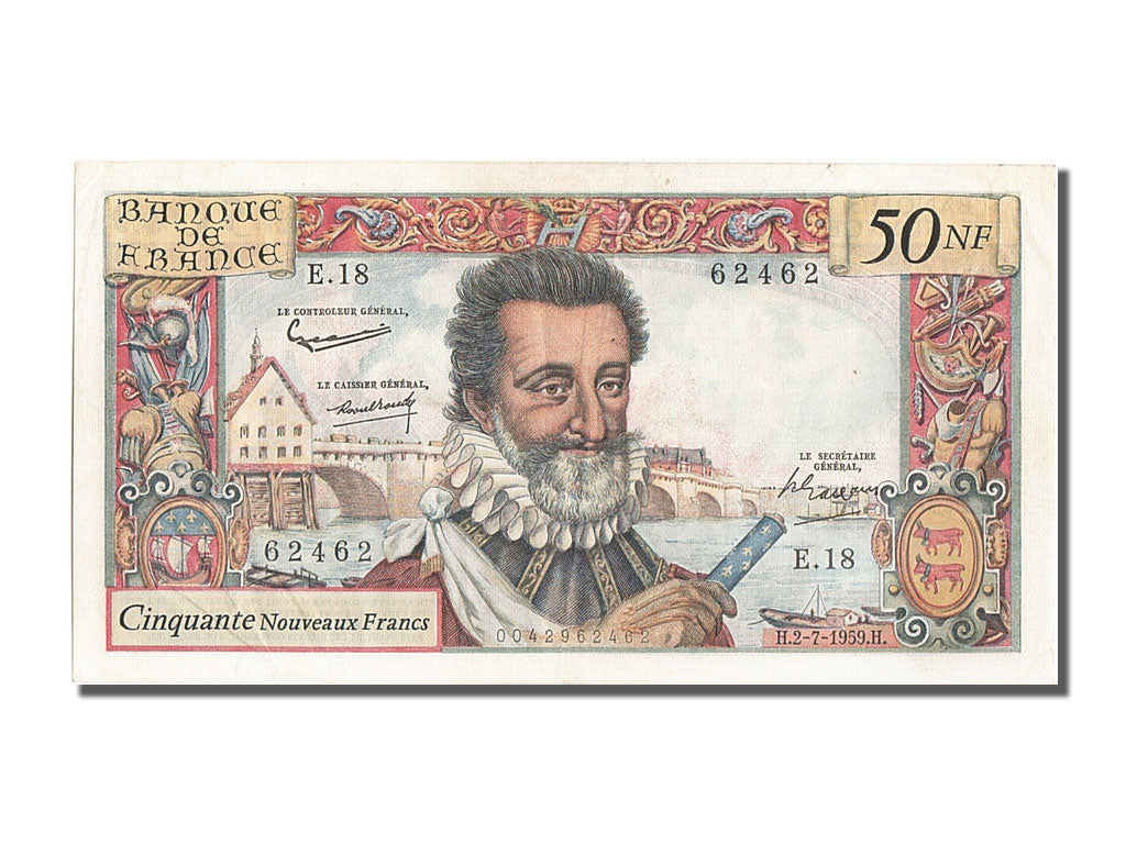 Banconote, Francia, 50 Nouveaux Francs, 50 NF 1959-1961 ''Henri IV'', 1959