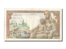 Banknot, Francja, 1000 Francs, Déesse Déméter, 1942, 1942-06-11, AU(50-53)