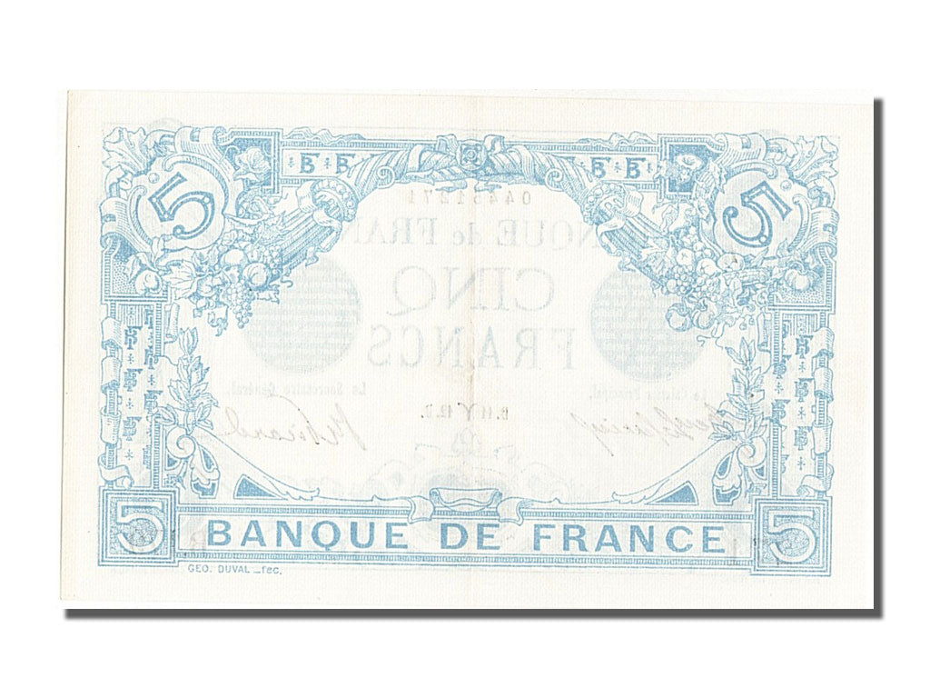 Banknote, France, 5 Francs, 5 F 1912-1917 ''Bleu'', 1912, 1912-03-11
