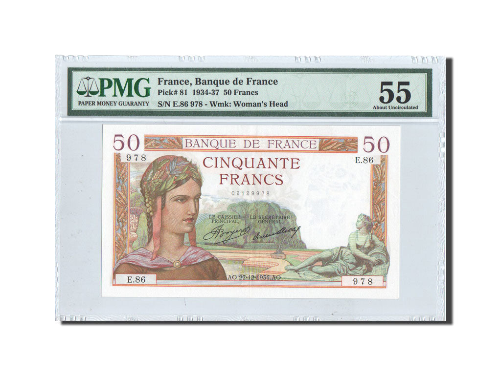 Banconote, Francia, 50 Francs, 50 F 1934-1940 ''Cérès'', 1934, 1934-12-27
