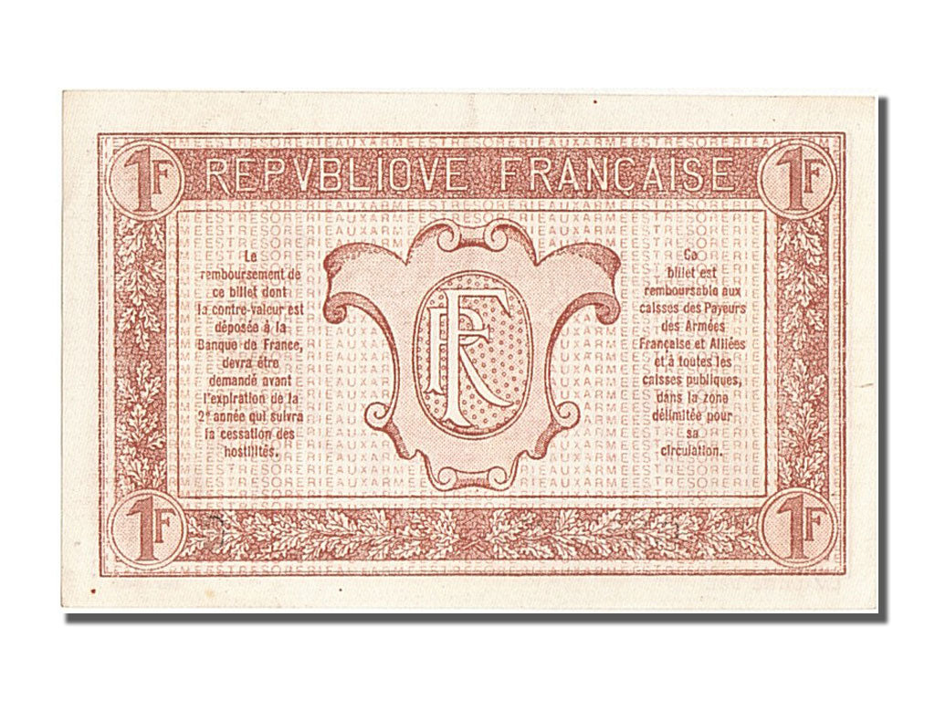 Francia, 1 Franc, 1917-1919 Army Treasury, 1917, KM:M2, FDS, Fayette:VF03.07