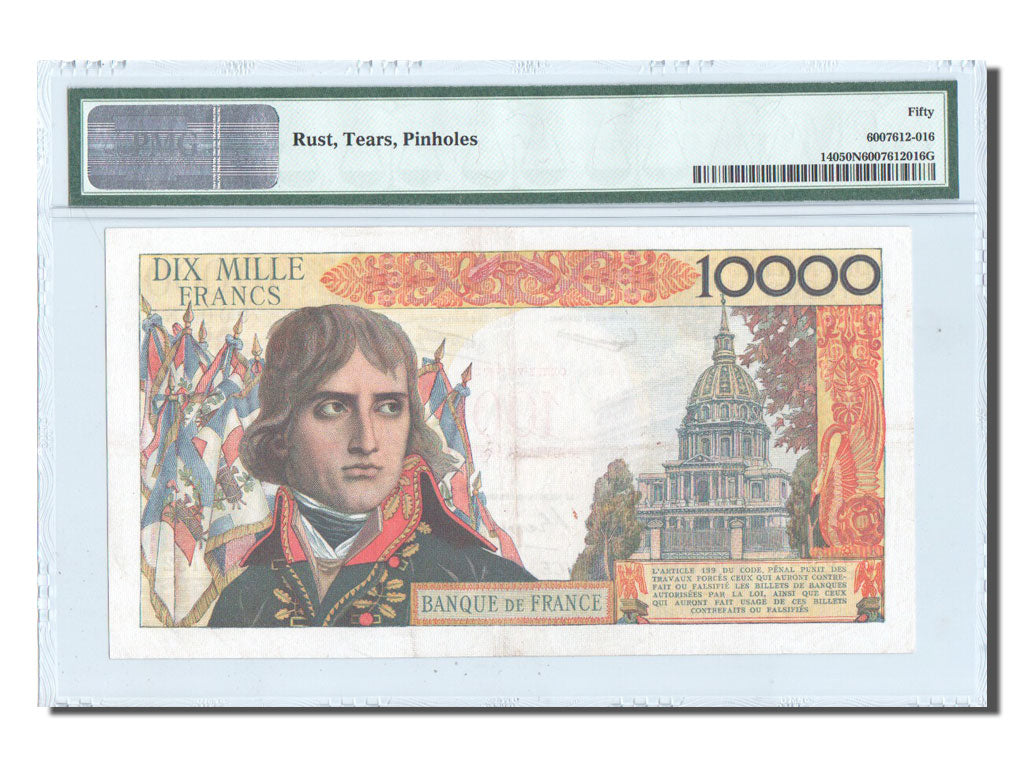 France, 100 Nouveaux Francs on 10,000 Francs, 1955-1959 Overprinted with...