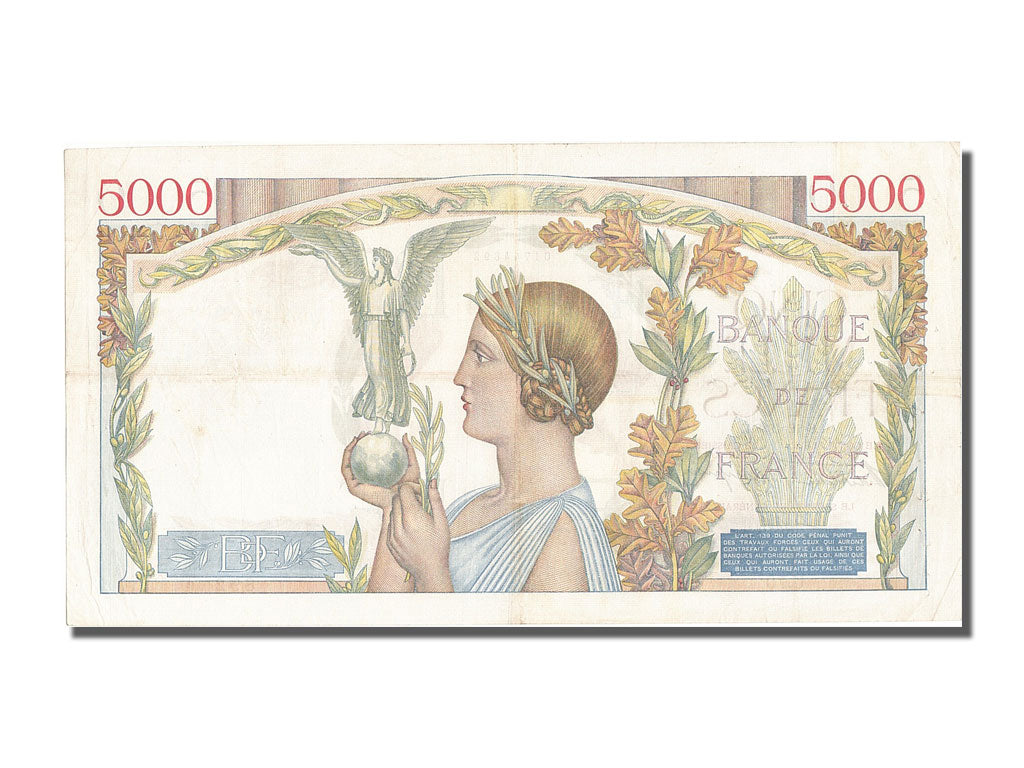 Banconote, Francia, 5000 Francs, 5 000 F 1934-1944 ''Victoire'', 1938
