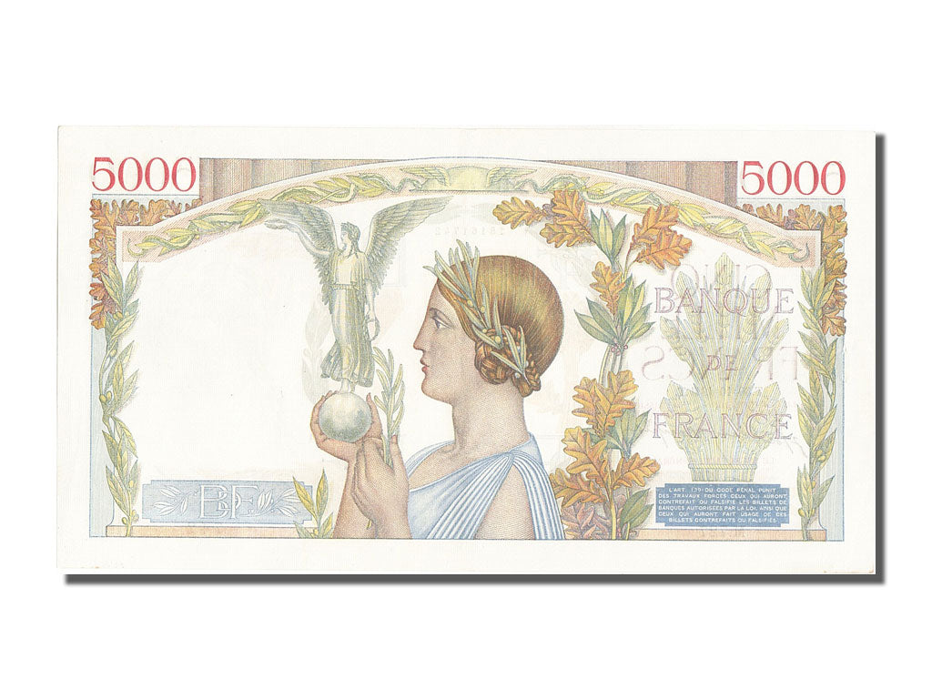Biljet, Frankrijk, 5000 Francs, 5 000 F 1934-1944 ''Victoire'', 1941