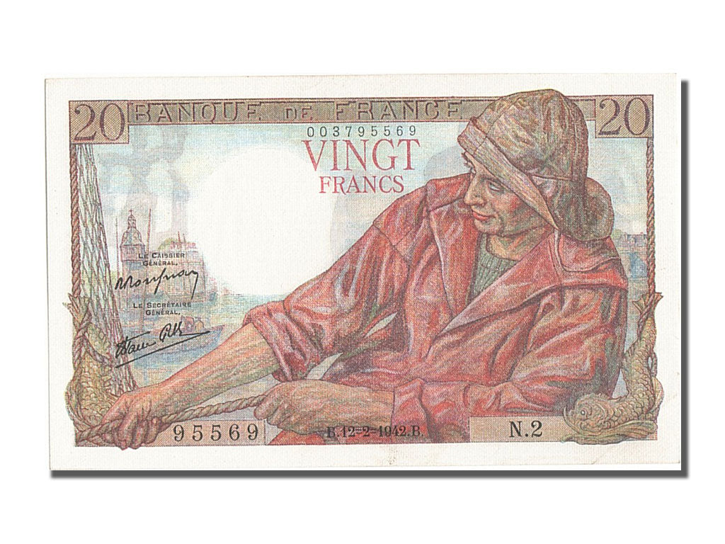 Billet, France, 20 Francs, 20 F 1942-1950 ''Pêcheur'', 1942, 1942-02-12, SPL