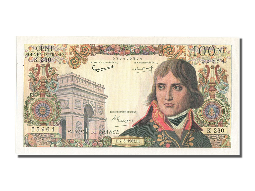 France, 100 Nouveaux Francs, 100 NF 1959-1964 ''Bonaparte'', 1963, KM #144a,...