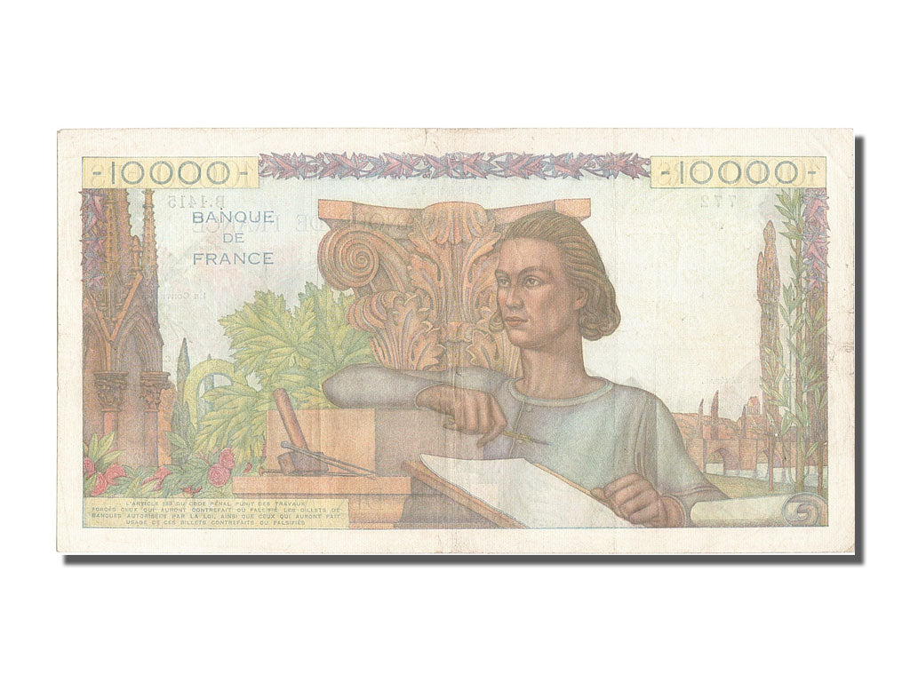 Geldschein, Frankreich, 10,000 Francs, 10 000 F 1945-1956 ''Génie Français''