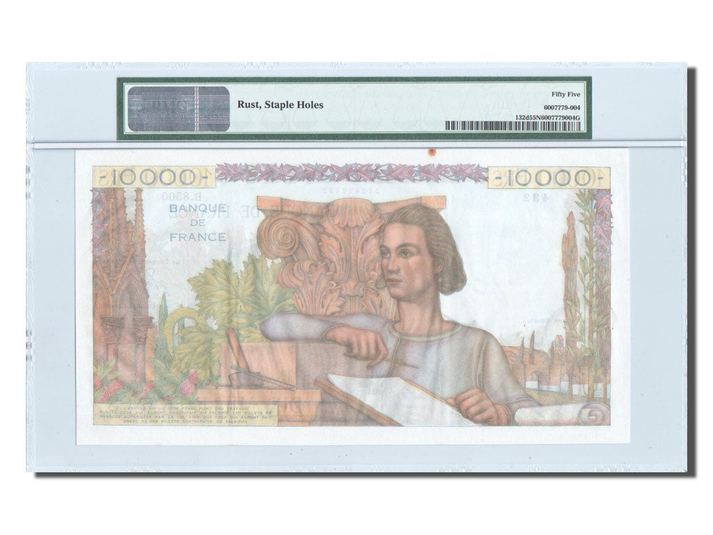 Banknote, France, 10,000 Francs, 10 000 F 1945-1956 ''Génie Français'', 1955