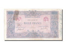 France, 1000 Francs, 1 000 F 1889-1926 ''Bleu et Rose'', 1917, KM #67g,...