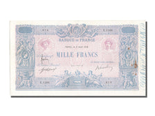 France, 1000 Francs, 1 000 F 1889-1926 ''Bleu et Rose'', 1918, KM #67g,...