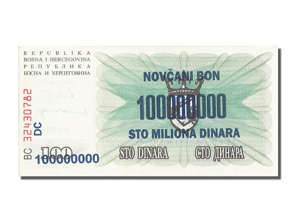 Banknote, Bosnia - Herzegovina, 100,000,000 Dinara, 1993, 1993-11-10, UNC(63)