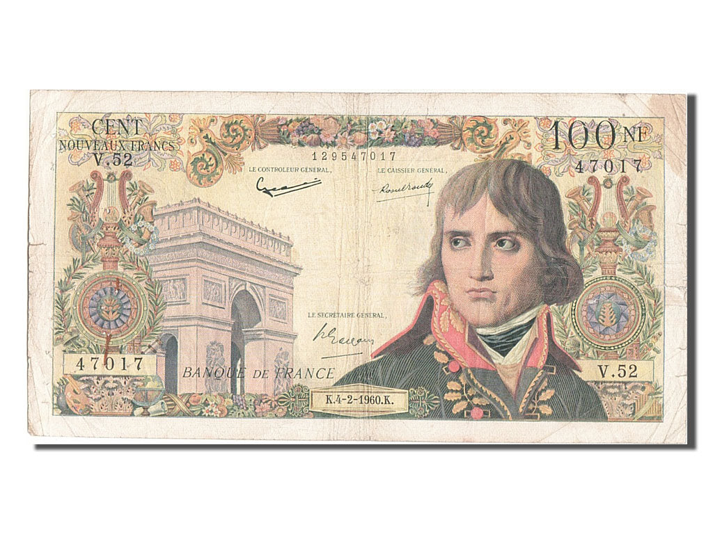 France, 100 Nouveaux Francs, 100 NF 1959-1964 ''Bonaparte'', 1960, KM #144a,...
