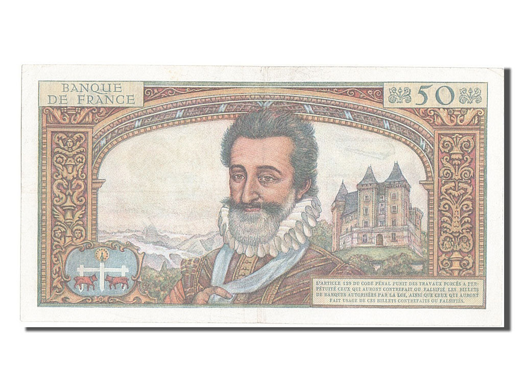 France, 50 Nouveaux Francs, 50 NF 1959-1961 ''Henri IV'', 1959, KM #143a,...