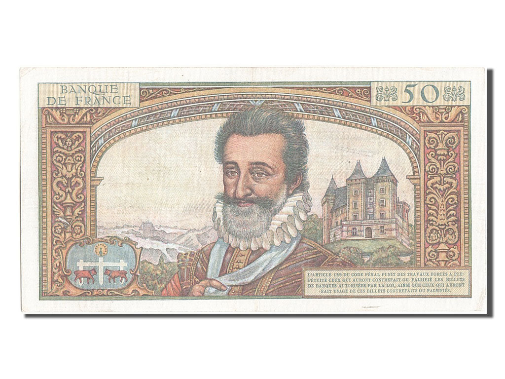 France, 50 Nouveaux Francs, 50 NF 1959-1961 ''Henri IV'', 1959, KM #143a,...