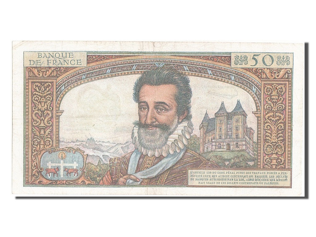 France, 50 Nouveaux Francs, 50 NF 1959-1961 ''Henri IV'', 1959, KM #143a,...