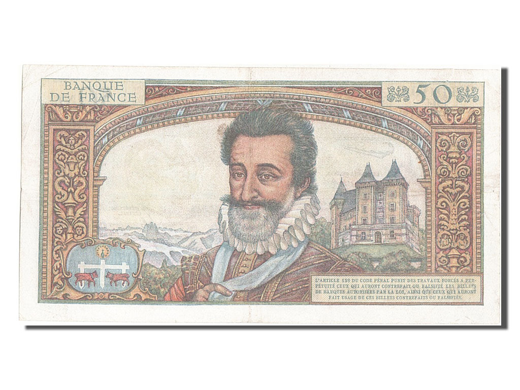 France, 50 Nouveaux Francs, 50 NF 1959-1961 ''Henri IV'', 1959, KM #143a,...
