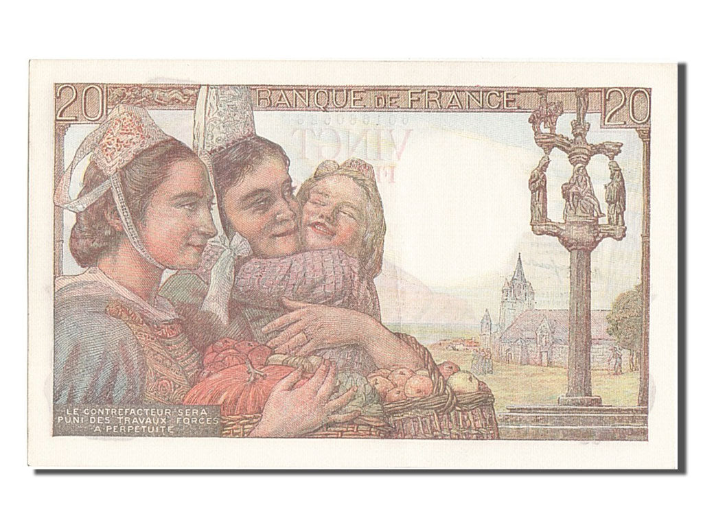 Banknot, Francja, 20 Francs, Pêcheur, 1950, 1950-02-09, UNC(60-62)
