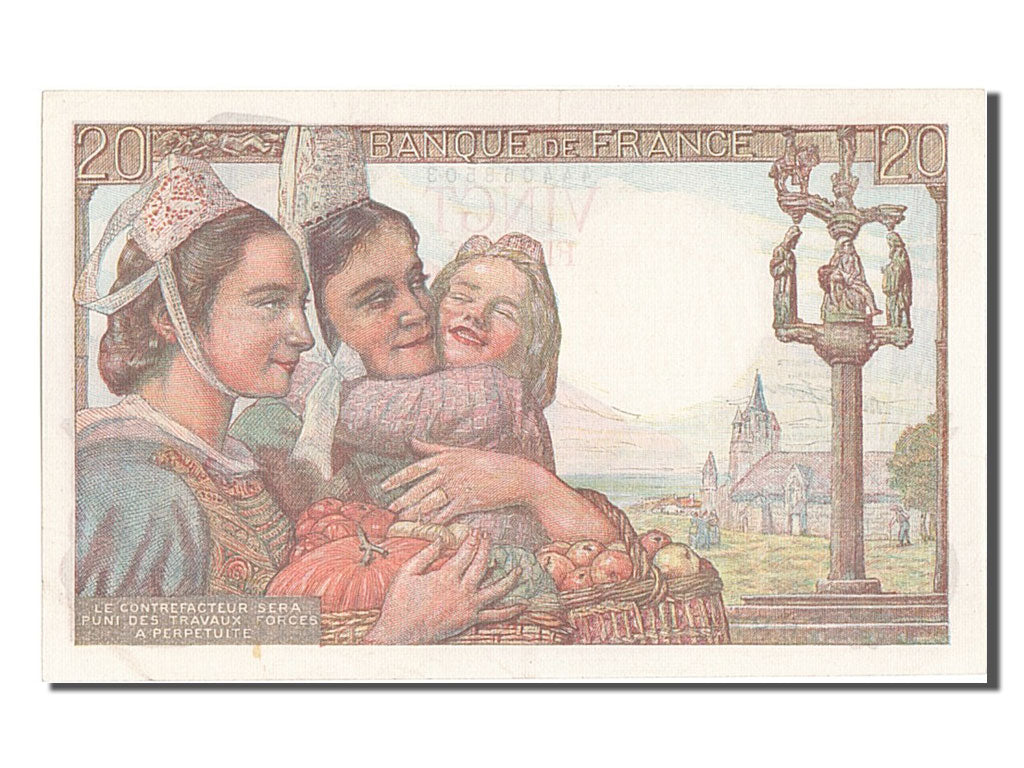 Biljet, Frankrijk, 20 Francs, 20 F 1942-1950 ''Pêcheur'', 1948, 1948-10-14