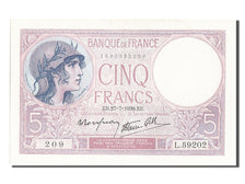 Biljet, Frankrijk, 5 Francs, 5 F 1917-1940 ''Violet'', 1939, 1939-07-27, SPL