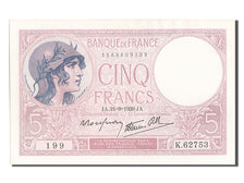 Biljet, Frankrijk, 5 Francs, 5 F 1917-1940 ''Violet'', 1939, 1939-09-21, SUP+