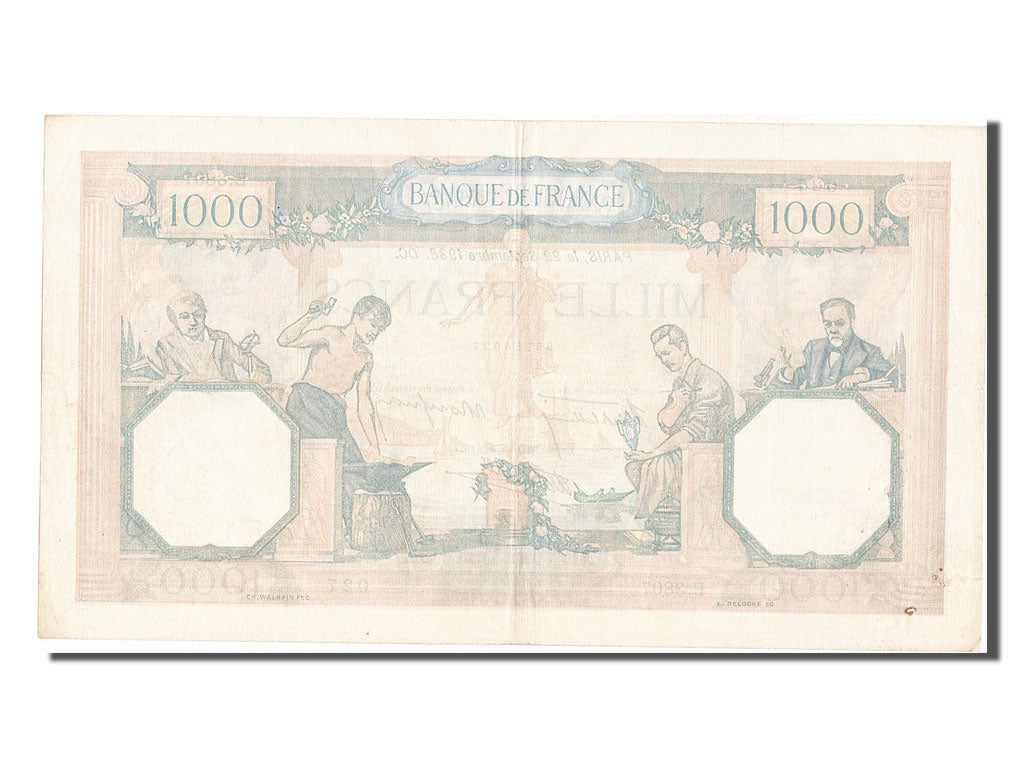 Francia, 500 Francs, 1 000 F 1927-1940 ''Cérès et Mercure'', 1938, KM:88c,...