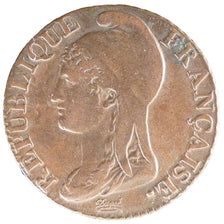 FRANCE, Dupré, 5 Centimes, 1796, Paris, EF(40-45), Copper, 23, Gadoury #124, 5..