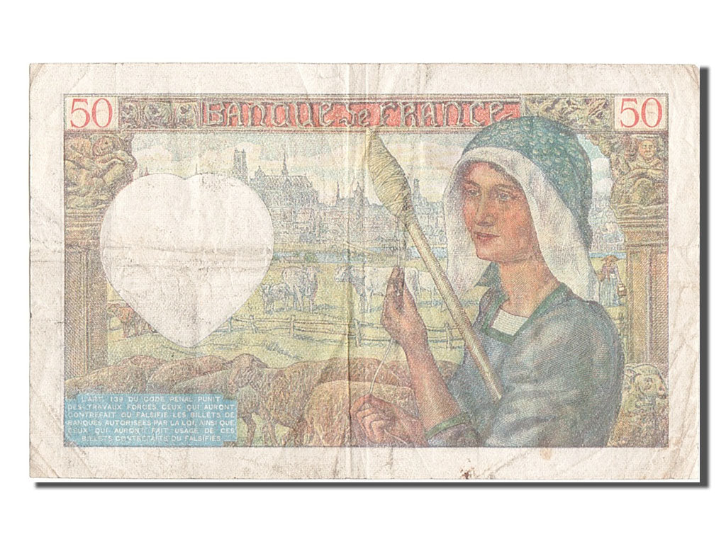 Francia, 50 Francs, 50 F 1940-1942 ''Jacques Coeur'', 1941, KM:93, 1941-01-23...
