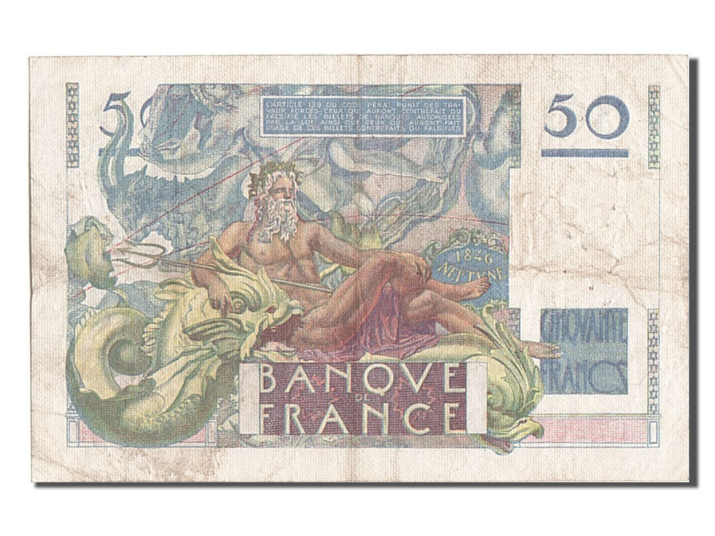 France, 50 Francs, 50 F 1946-1951 ''Le Verrier'', 1946, KM #127a, 1946-05-16,...