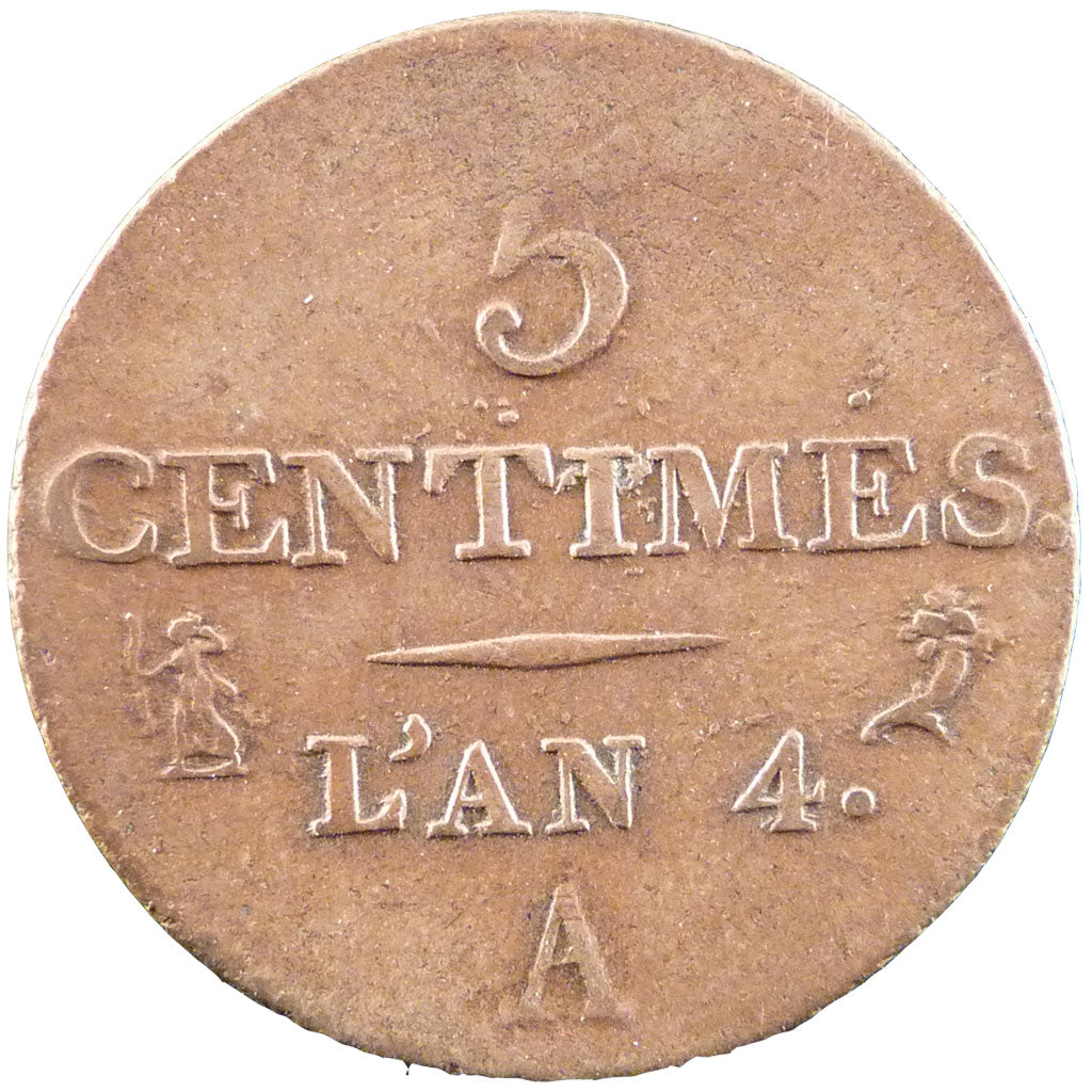 Directoire, 5 Centimes Dupré, Petit Module