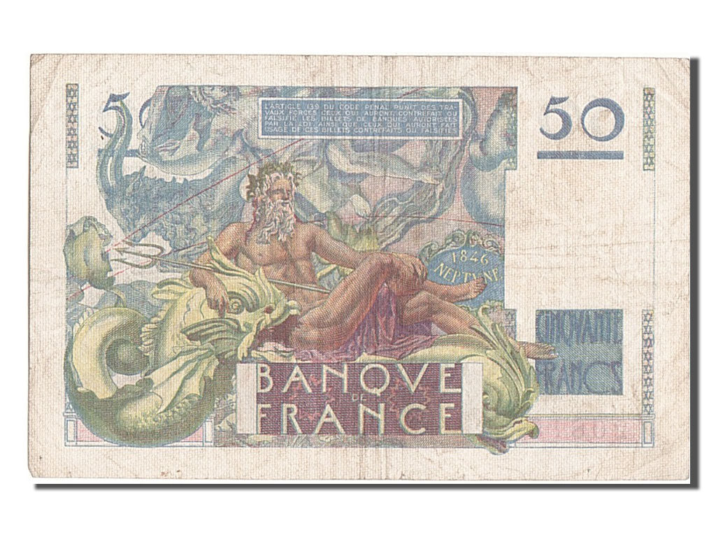 France, 50 Francs, 50 F 1946-1951 ''Le Verrier'', 1946, KM #127a, 1946-05-16,...