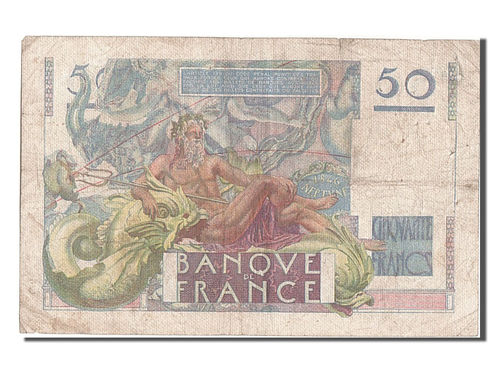 France, 50 Francs, 50 F 1946-1951 ''Le Verrier'', 1946, KM #127a, 1946-05-02,...