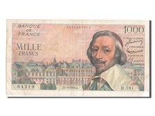 France, 1000 Francs, 1 000 F 1953-1957 ''Richelieu'', 1955, KM #134a,...