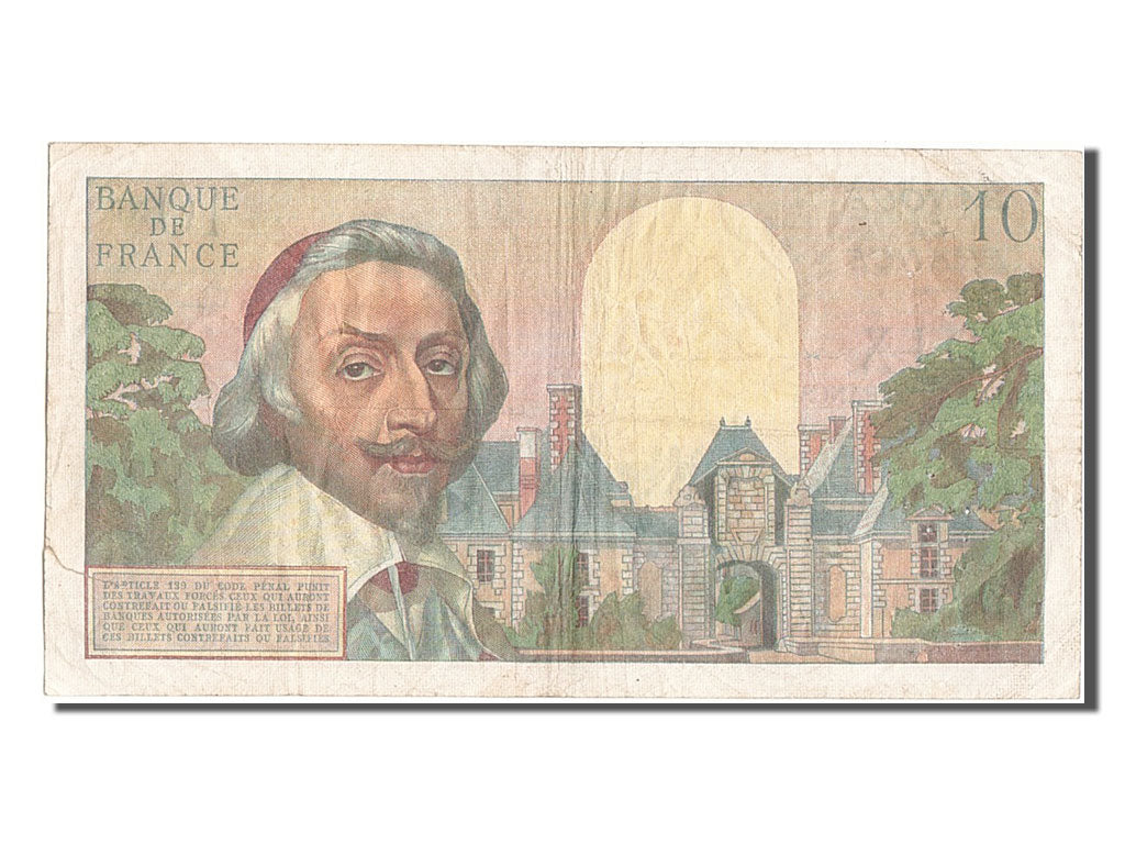 France, 10 Nouveaux Francs, 10 NF 1959-1963 ''Richelieu'', 1959, KM #142a,...
