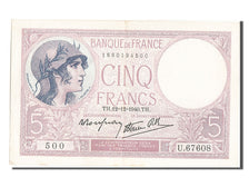 Billet, France, 5 Francs, 5 F 1917-1940 ''Violet'', 1940, 1940-12-12, SUP+