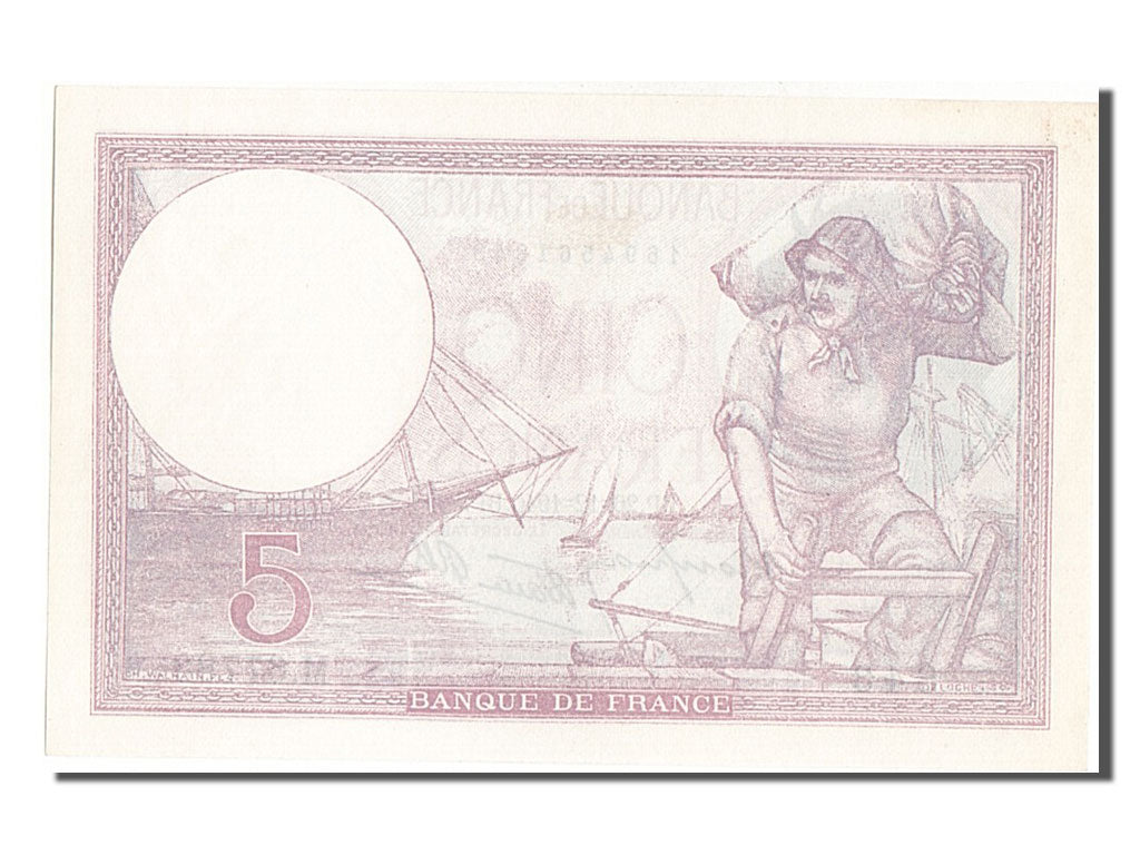 Billete, Francia, 5 Francs, 5 F 1917-1940 ''Violet'', 1940, 1940-12-26, SC