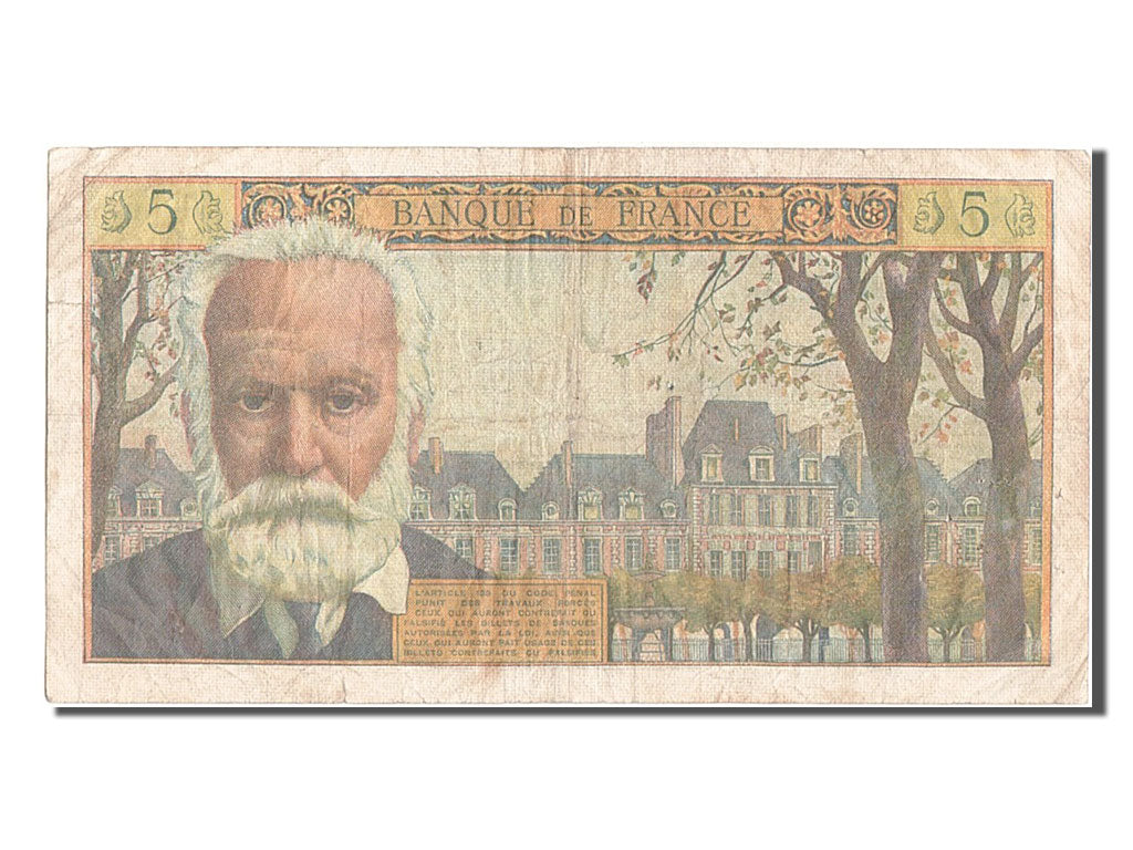 France, 5 Nouveaux Francs, 5 NF 1959-1965 ''Victor Hugo'', 1951, KM #141a,...