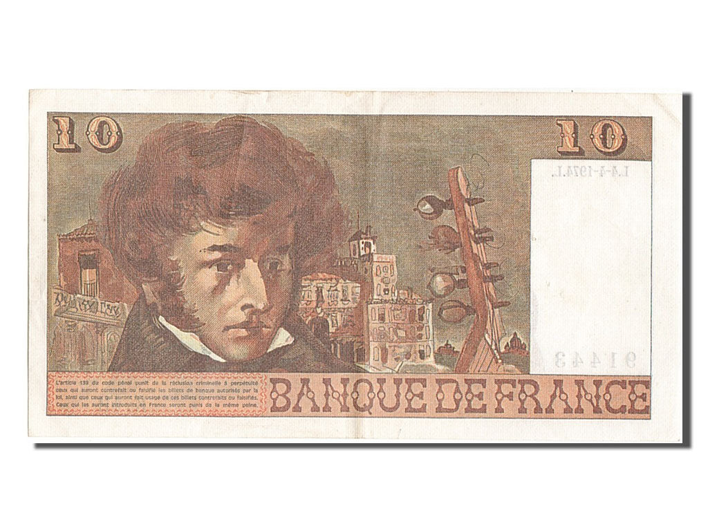 France, 10 Francs, 10 F 1972-1978 ''Berlioz'', 1974, KM #150a, 1974-04-04,...
